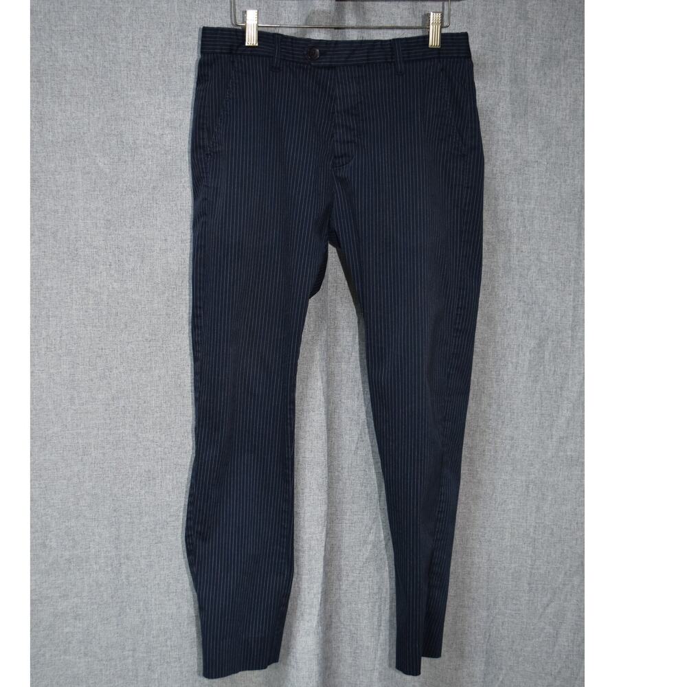 Scotch & Soda Navy Pinstripe Slim Fit Pants W30 L32